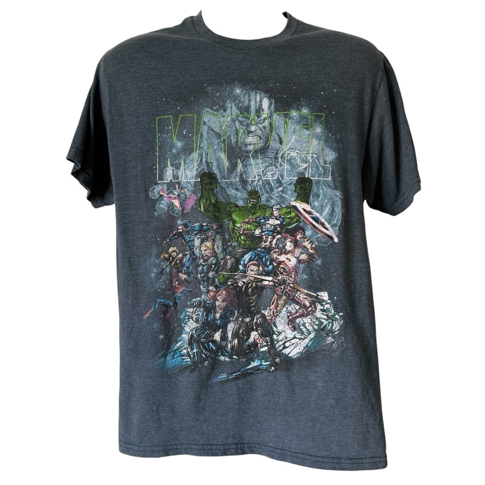 Marvel Comics Avengers Graphic Tee Men’s Large Short Sleeve Iron Man Hulk